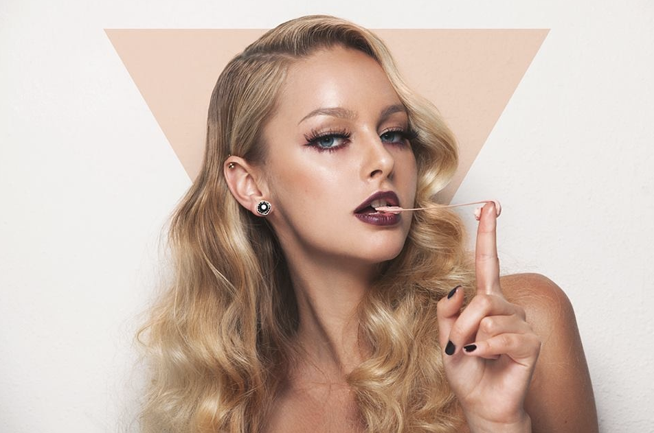 Red Cherry Eyelashes Model for Naturally by Stevi Christine Eyebrow Cruelty Free Light Filler